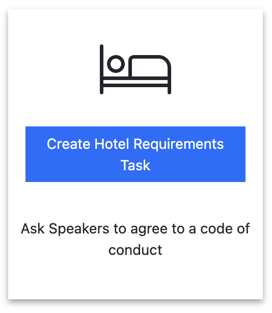 Screenshot of the ‘Create Hotel Requirements Task’ tile