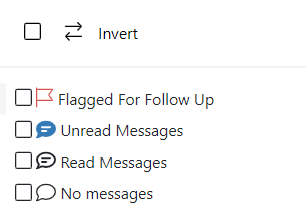 Filter message options